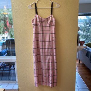 Urban Outfitters satin checkered maxi dress